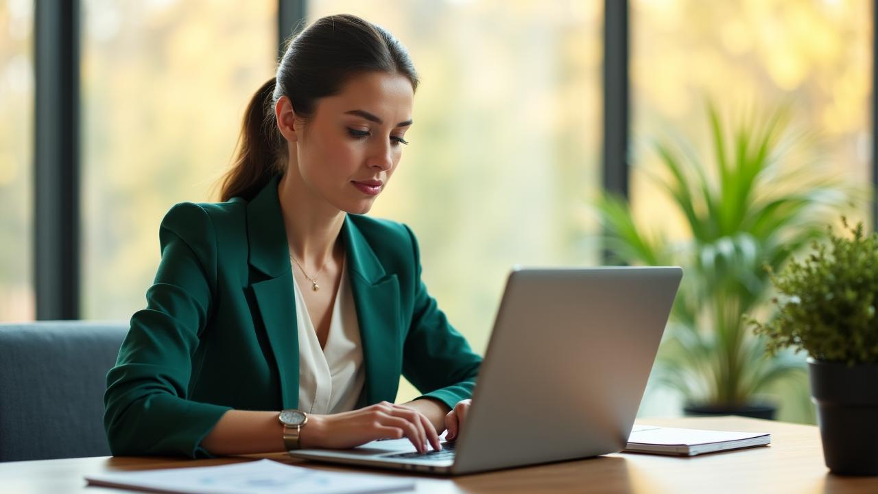 Freiberufler arbeitet konzentriert in einem modernen Heimbüro