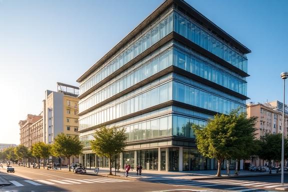 Blick auf das Hauptquartier in Zaragoza, Spanien